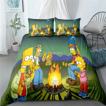 

Home Textile The Simpsons 3d Duvet Cover Set Pillowcase Kids Cartoon Bedding Set Twin Queen King Double Bedclothes Free Shipping