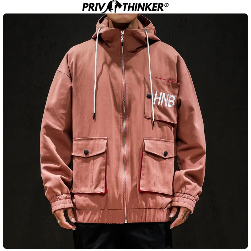 Privathinker 2019 мужская повседневная шапка куртки мужские Harajuku на молнии ветровка