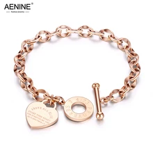 AENINE, новинка, цепочка из титана и стали, женские браслеты, браслет, ювелирное изделие, круглый браслет, любовь, библейские пословицы, 4:23, браслет, B19053