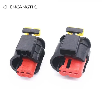 

2 sets 2 3 pin way tyco auto wire harness Connector Sealed Sensor Fuel Injector Ignition coil plug 284426-1 284425-1