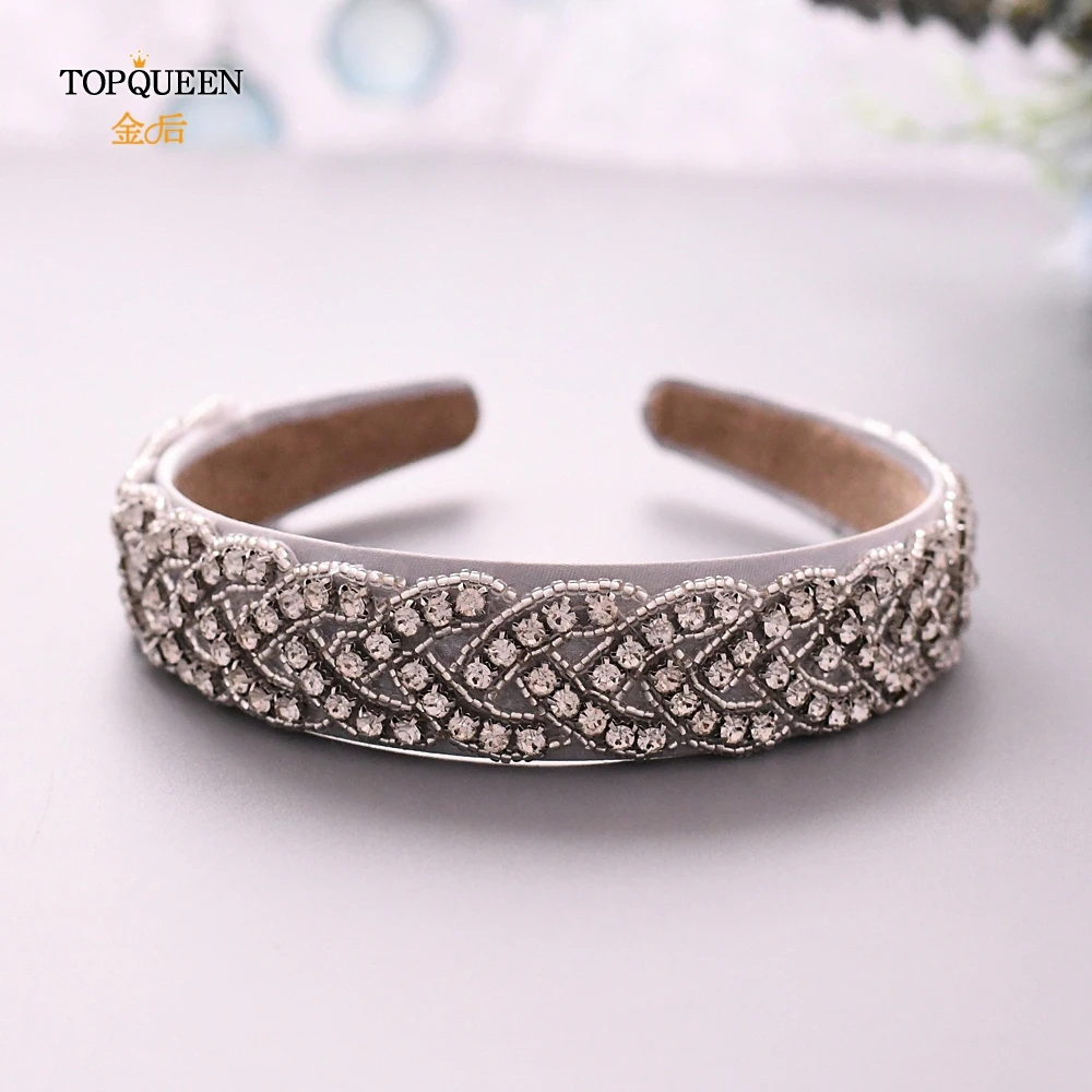 TOPQUEEN S216-FG, свадебные стразы, аксессуары для волос, свадебная тиара, головные уборы, серебряные стразы, повязка на голову, свадебные украшения для волос - Цвет: gray