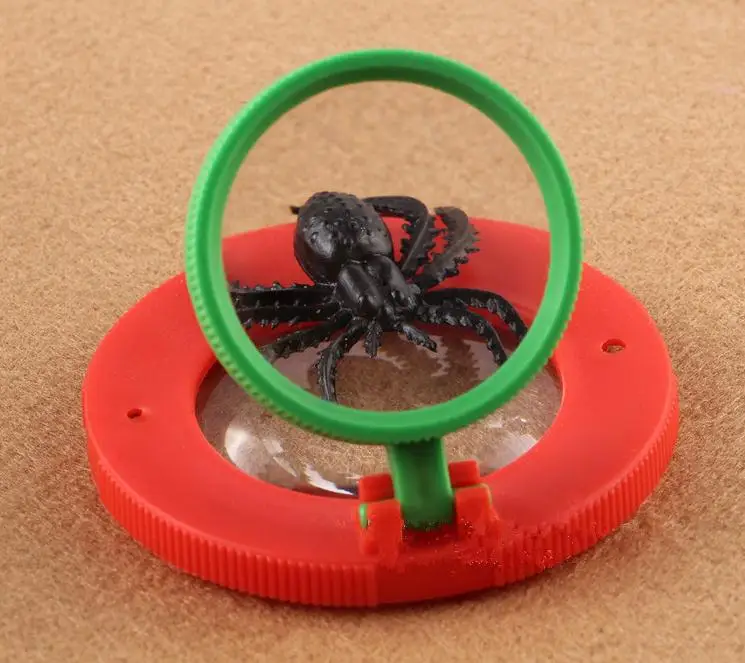 Коробка с жуком Увеличьте для наблюдения за насекомыми коробка 2 объектива 4x увеличение Лупа детские игрушки Энтомологи Бесплатная