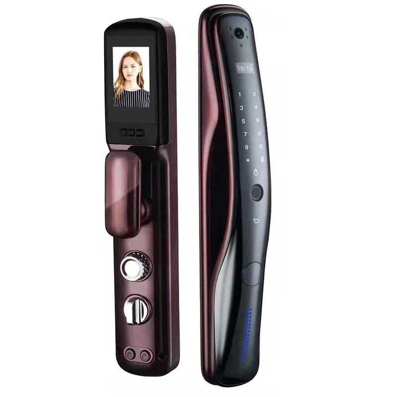 Fully Automatic Camera Door Lock Wifi APP Biometric Fingerprint Password Key Card Smart Home | Безопасность и защита