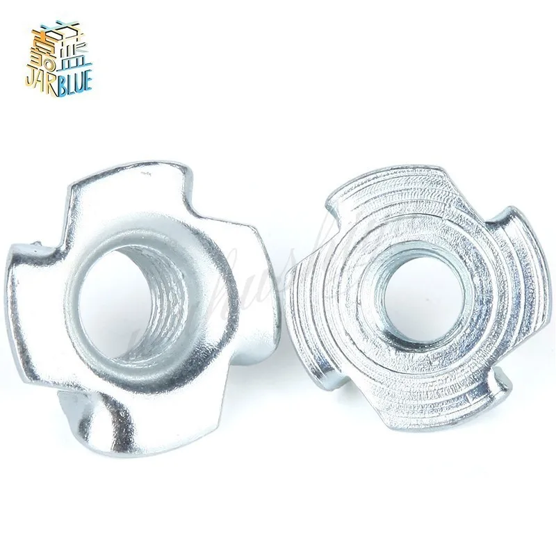 

10/20Pcs M3 M4 M5 M6 M8 Zinc Plated Four Claws Nut Speaker Nut T-nut Blind Pronged Tee Nut Furniture