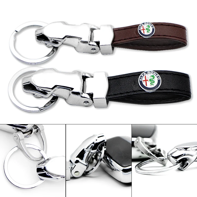 

1pcs Leopard Head Key Chains Holder Car Badge Keyring Metal KeyChain for Alfa Alpha Romeo 159 147 156 Giulietta 147 159 Mito