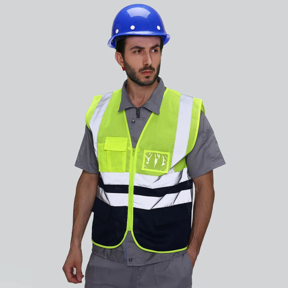

Night Running Adult Waistcoat Construction Warning Adjustable Cycling Reflective Strip Working Protective Safety Vest Mesh Cloth