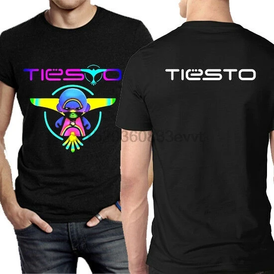 Tiesto T I E S O футболка с двух сторон черная из хлопка новая мужская |