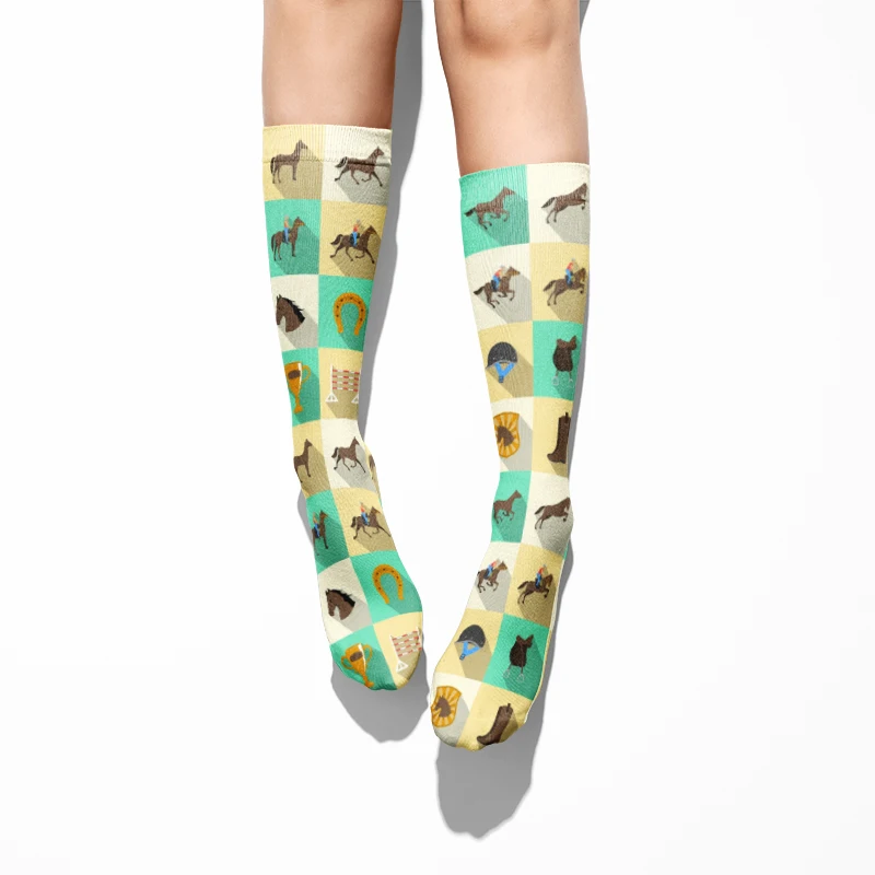 Fashion Horseshoe Cotton Socks For Women Men Leisure Sports Riding Compression Socks High Ankle Autumn Funny Horseshoe Socks Sox Fashion Horseshoe Cotton Socks For Women Men Leisure Sports Riding Compression Socks High Ankle Autumn Funny Horseshoe Socks Sox