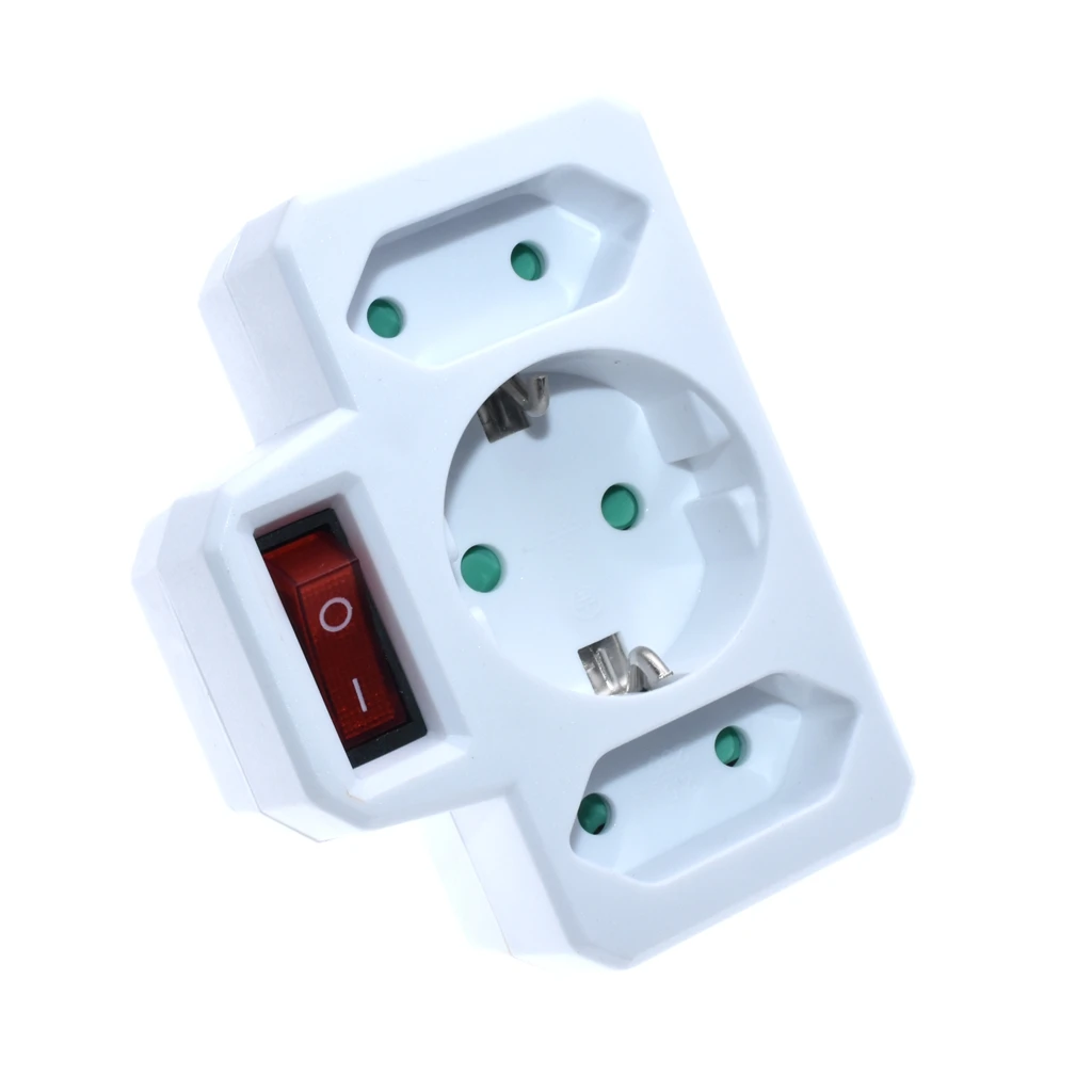 

Europe Germany France Wall Socket extension Outlet spread 1 TO 3 Way EU Standard Power Socket wall With Switch Power 3500W