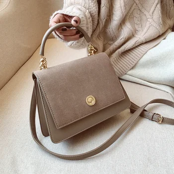 

Vintage Matte Leather Women Handbag Designer Square Shoulder Bags Luxury Crossbody Bag Quality Lady Small Flap Female Purse 2020