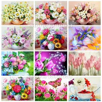 

Diamond Embroidery Floral 5D DIY Gift Arts Home Decor Diamond Painting Flower Picture Of Rhinestones Handmade Crafts CC1785