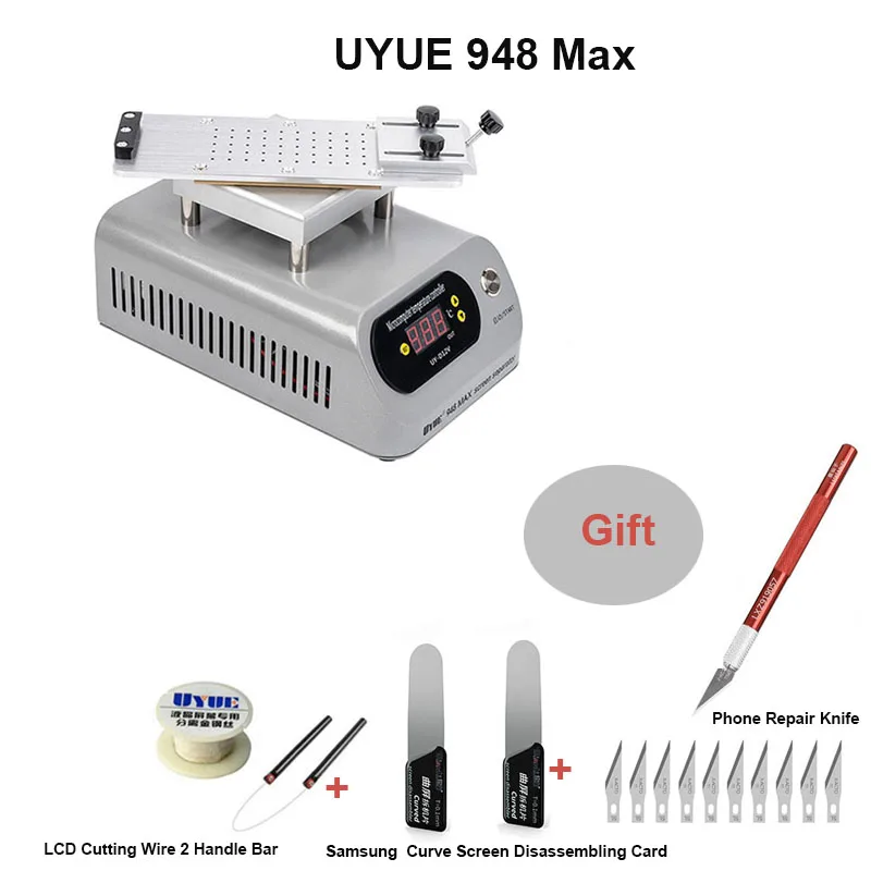 UYUE 948 Макс вращающийся lcd стеклянный сенсорный экран разделитель машина для iPhone samsung телефон быстрый нагрев Быстрый жидкокристаллический разделитель