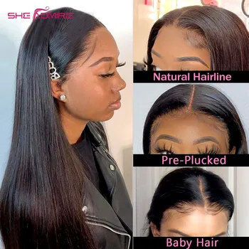 Straight Lace Front Wig 13X6 HD Lace Frontal Human Hair Wig For Women 40 Inch Brazilian Remy Pre Plucked 4X4 5X5 6X6 Closure Wig 2
