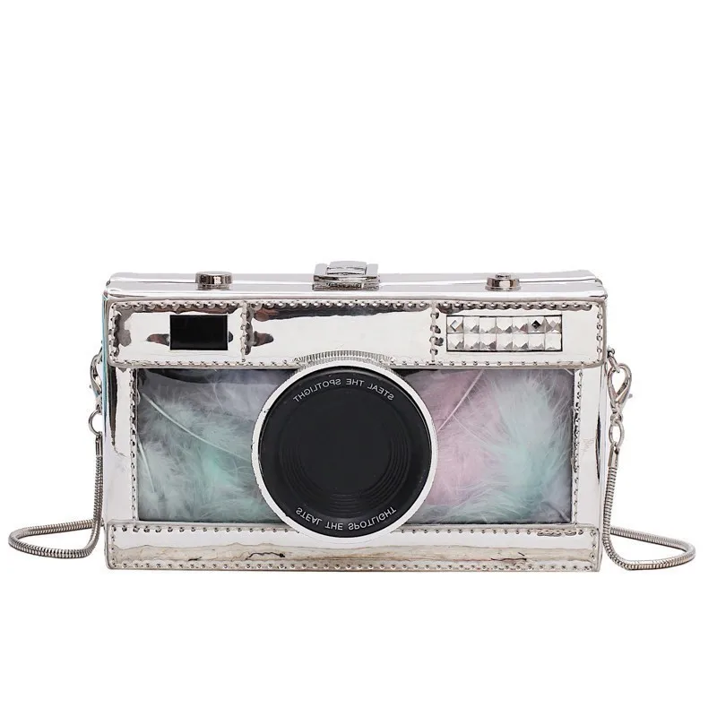 

Fashion Camera Shape Evening Bags For Women 2019 Summer PVC Transparent Women Designer's Handbags Small Female Beach Bags