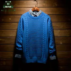 Высококачественные зимние свитера, мужские вязаные пуловеры с длинным рукавом и круглым вырезом, мужской повседневный приталенный свитер