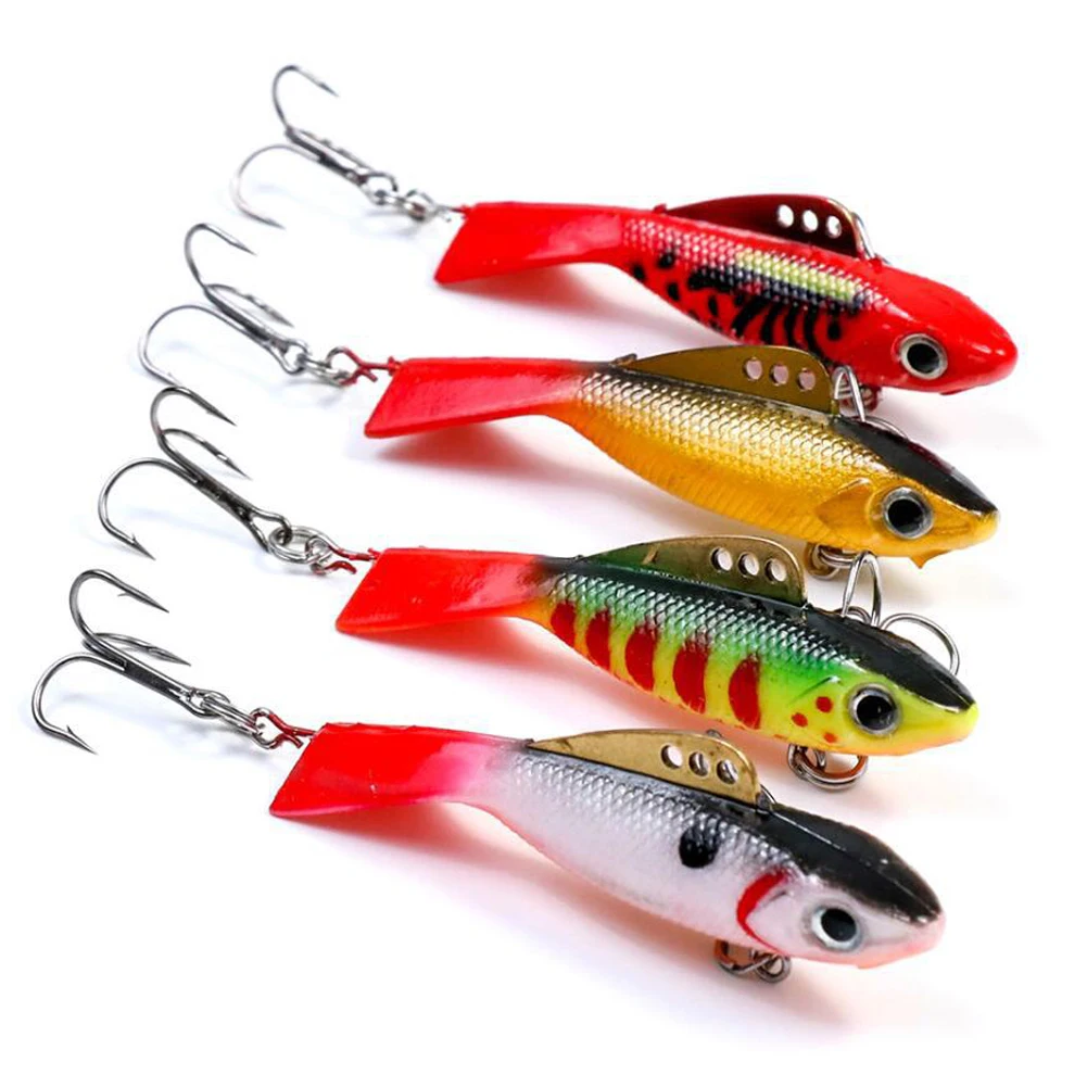 

Ice Fishing Bait PVC Copper Piece For Winter Fishing High Carbon Steel With Three Anchor Hook Fishing Accessories Fishing Tool