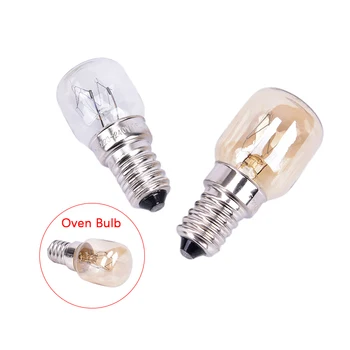 

220V High Temperature Microwave Oven Light Bulbs Cooker Tungsten E14 Filament Lamp Bulbs Salt Light Bulb 2700K 15W/25W