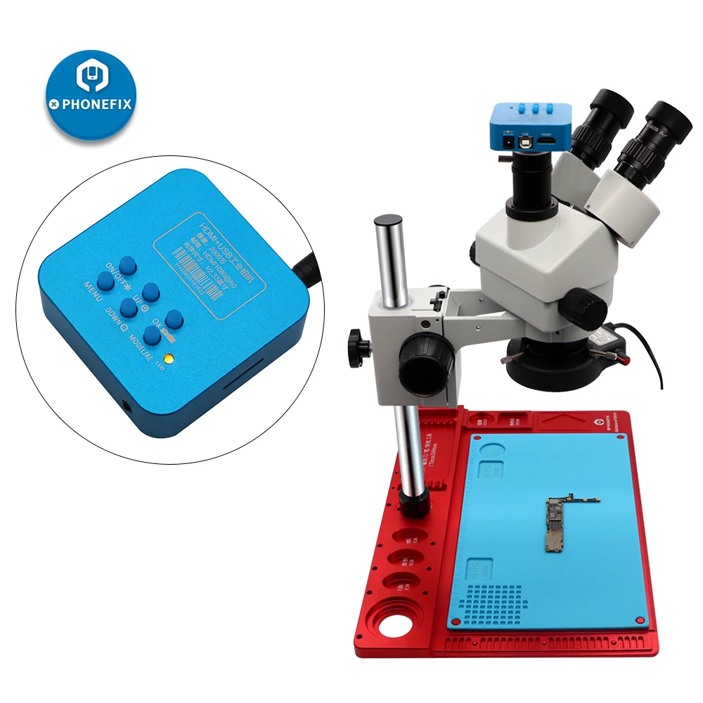 

3.5-90X Simul-focal Trinocular Stereo Microscope 2.0M VGA 14MP 16MP 21MP HDMI Video Digital Camera Phone Soldering Microscope