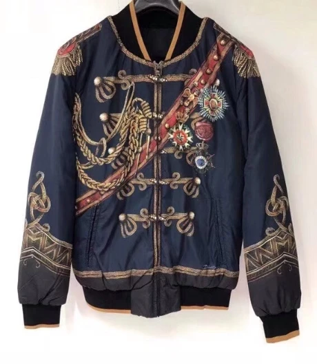 Новое поступление Знаменитые куртки-бомберы Корона королевская цепь принт для мужчин брендовая одежда для зимы осень