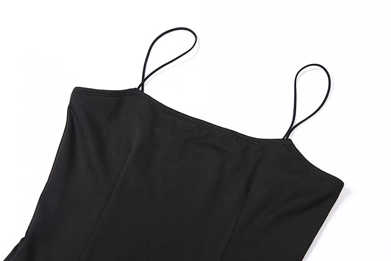 Vestido largo informal de una pieza con cordones y abertura, sin mangas, sexy, de cintura alta, estilo Y2K, para mujer