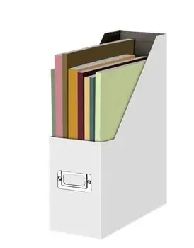 

Magazine File, Office Desk Trapezoidal Box Paper Folder Finishing Box Book Ladder Frame Magazine Basket 12.25 X 9.75 X 3.75 Inch