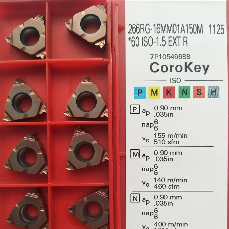 サンドビック コロスレッド２６６ ねじ切り加工用チップ（３３０） １１２５ 266RL-16MM01A100M 1125【10個】  切削、切断、穴あけ