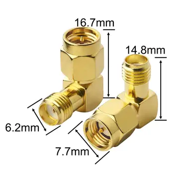 

100 Pieces SMA adapater SMA Plug male to SMA Jack female adapter right angle connector adapter