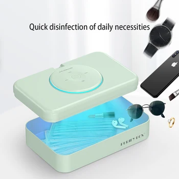 

Nail UV Phone Sterilization Box with Wireless Fast Charge Multifunction Disinfection Phone Makeup Clean Portable Mobile Power