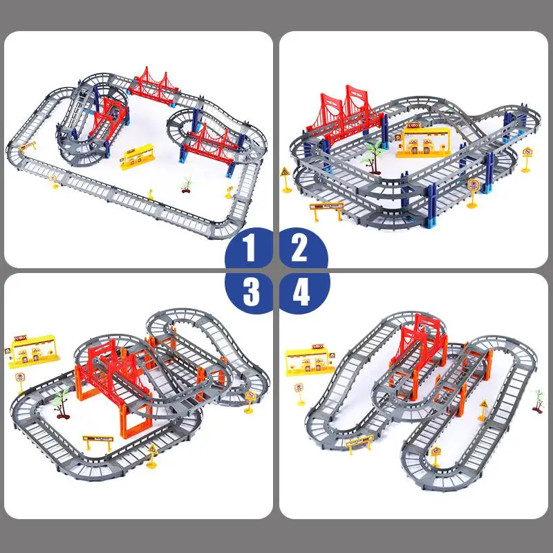 Электрическая авторама рельсовая цепь voiture игрушки набор автоматический гоночный трек наука и образование игрушки для детей гоночные дорожки для мальчика
