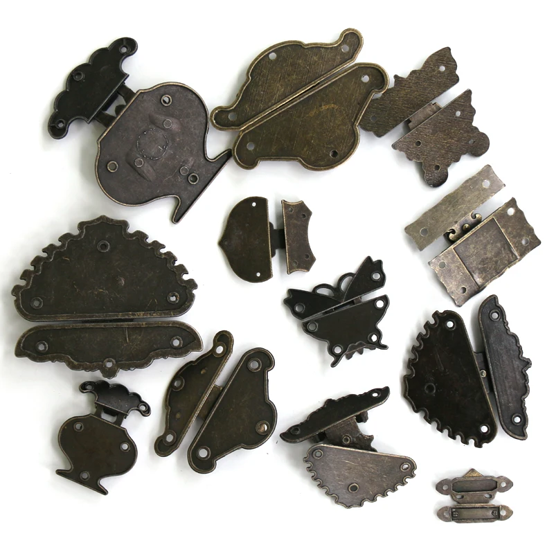 Antique Latches Catches Hasps Cabinet Buckle Case Locks 1 Set For Wooden Box Hardware furniture hardware,toggle latches,jewelry box hasps,decorative latches