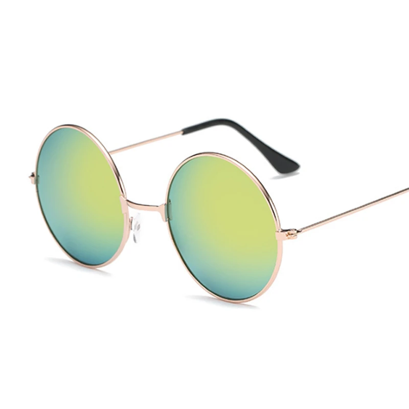 2020 Retro Round Pink Sunglasses Woman Brand Designer Sun Glasses For Male Alloy Mirror Female Oculos De Sol Black_voghion.com