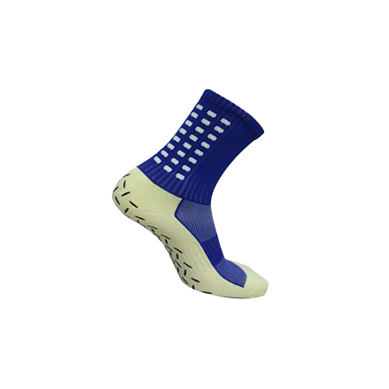 Anti Slip Soccer Socks Cotton Football Men Socks Calcetines The Same Type As The Trusox New Super Soft H6 - Цвет: Синий