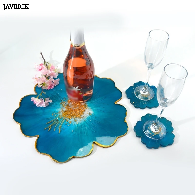 

2Pcs Crystal Epoxy Resin Mold Flower Shape Coaster Pad Casting Silicone Mould Handmade UV Resin Crafts Jewelry Making Tools
