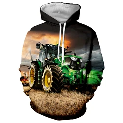 2021 autumn and winter car tractor pattern 3D printing cool jacket men and women hip-hop sweatshirt unisex