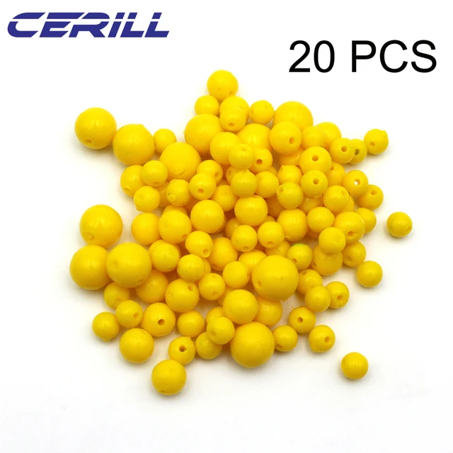 20 PCs Cerill Corn Carp Floating Soft Fishing Lures 7-12mm Artificial Smell Worm Baits Ball Plastic Silicone Swimbait Tackle Yellow