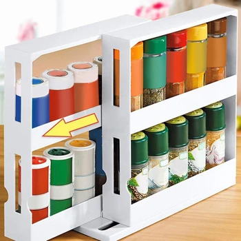 

VOGVIGO Kitchen Storage Spice Organizer Storage Rack Shelf for Home Multi-Function Rotating Food Holder Organizer shelves