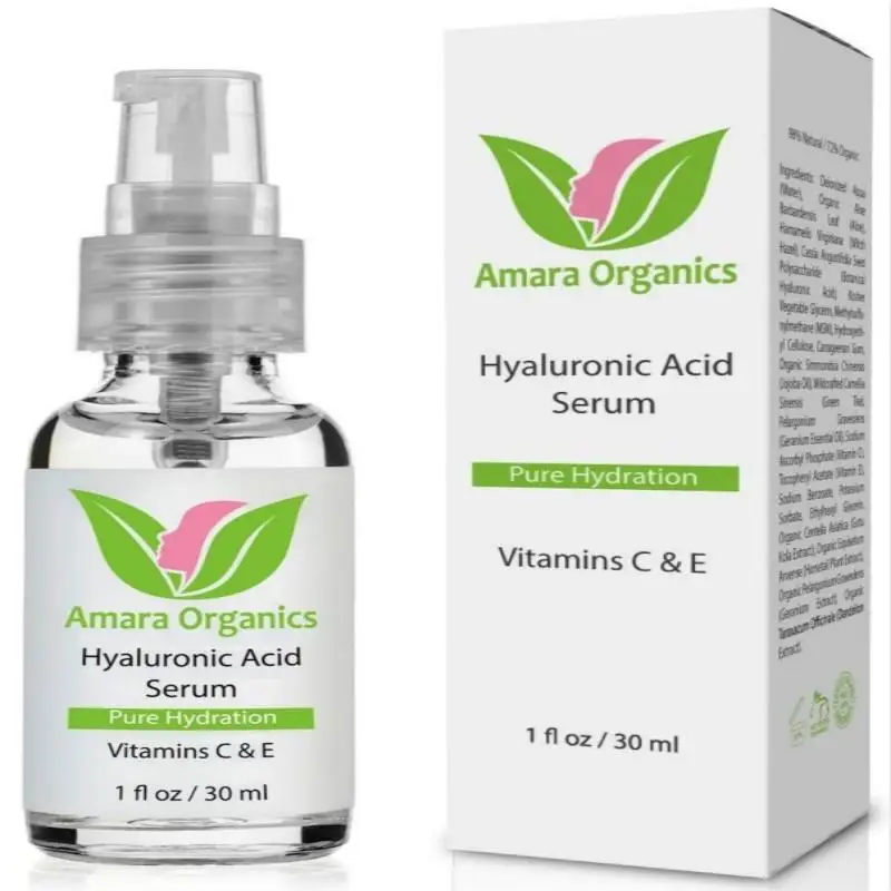

Amara Organics Hyaluronic Acid Serum for Skin with Vitamin C & E,
