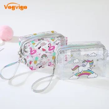 

PVC Makeup Bag Waterproof Cute Clear Transparent Plastic PVC Travel Makeup Cosmetic Toiletry Zip Bag Pouch
