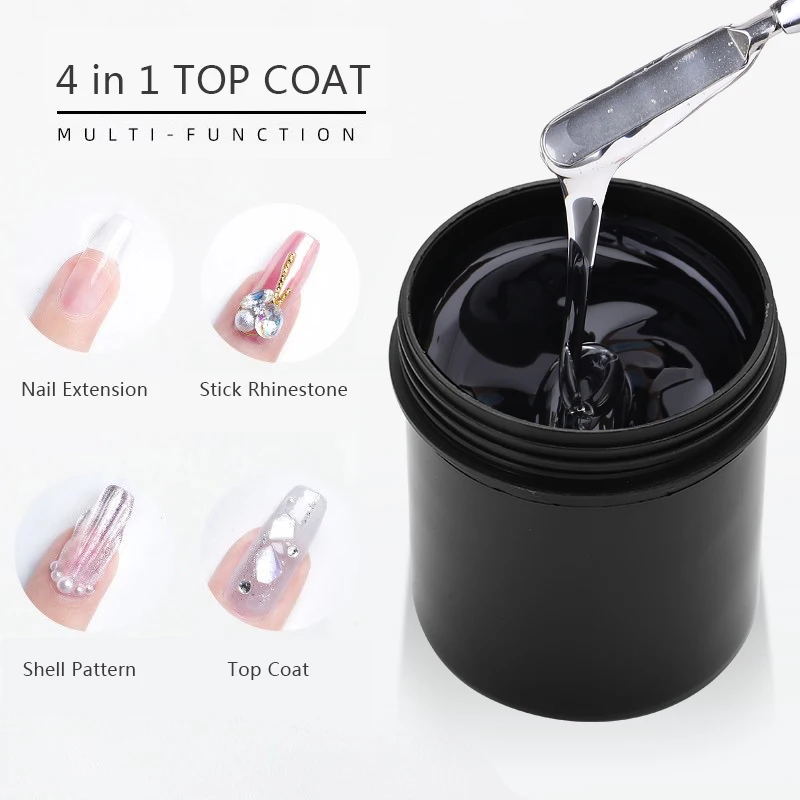 Gel Nail Polish 150ML Rhinestones Top Coat No Wipe Without Sticky Layer 3D Water Drop UV Gel Rhinestone Glue Multifunction In 1