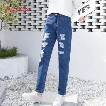 

Women Cotton White Jeans For Women High Waist Harem Mom Jeans Plus Size Sky Blue Pants Black Fashion Women Jeans Beige