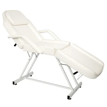 

Professional Folding Beauty Bed Dual-purpose Barber Chair Without Small Stool White Spa Massage Tables Salon Furniture