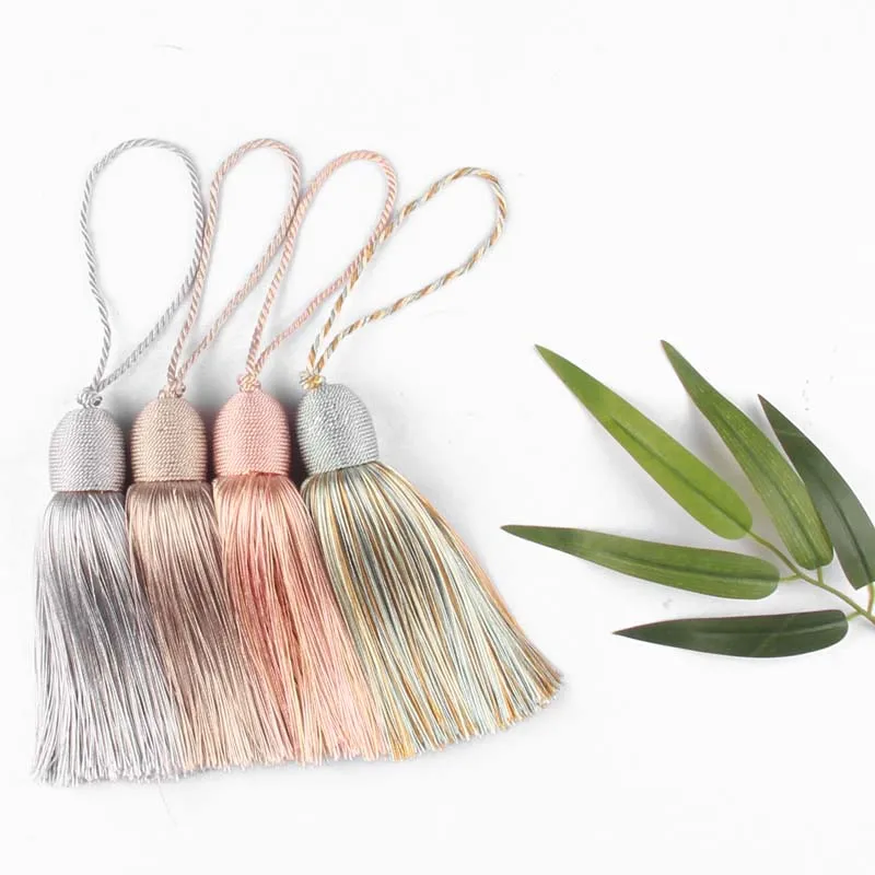 Description Picture 4 of item2Pcs Hanging Rope Tassels Craft DIY Sewing Fringe Braided Key Tassel Trim Decor Cabinet Pendant Embellish Curtain Accessories