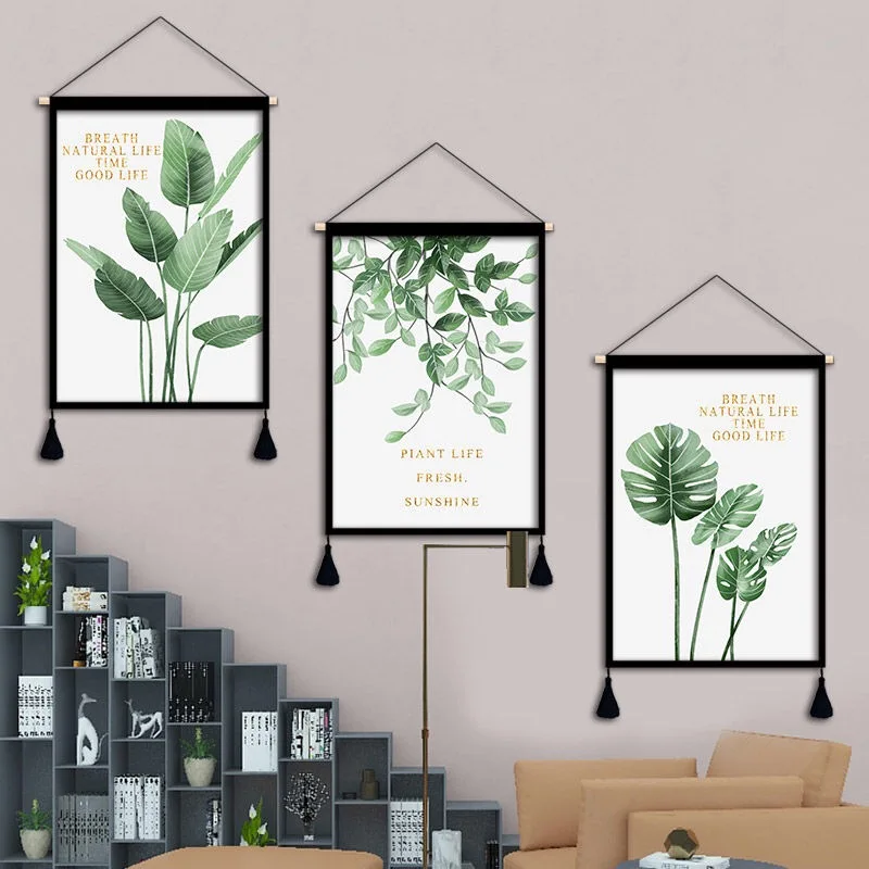 

Nordic Ins Decorative Painting Plant Scroll Hanging Painting Home Decor Living Room Wall Art Canvas Posters Print Wall Paintings
