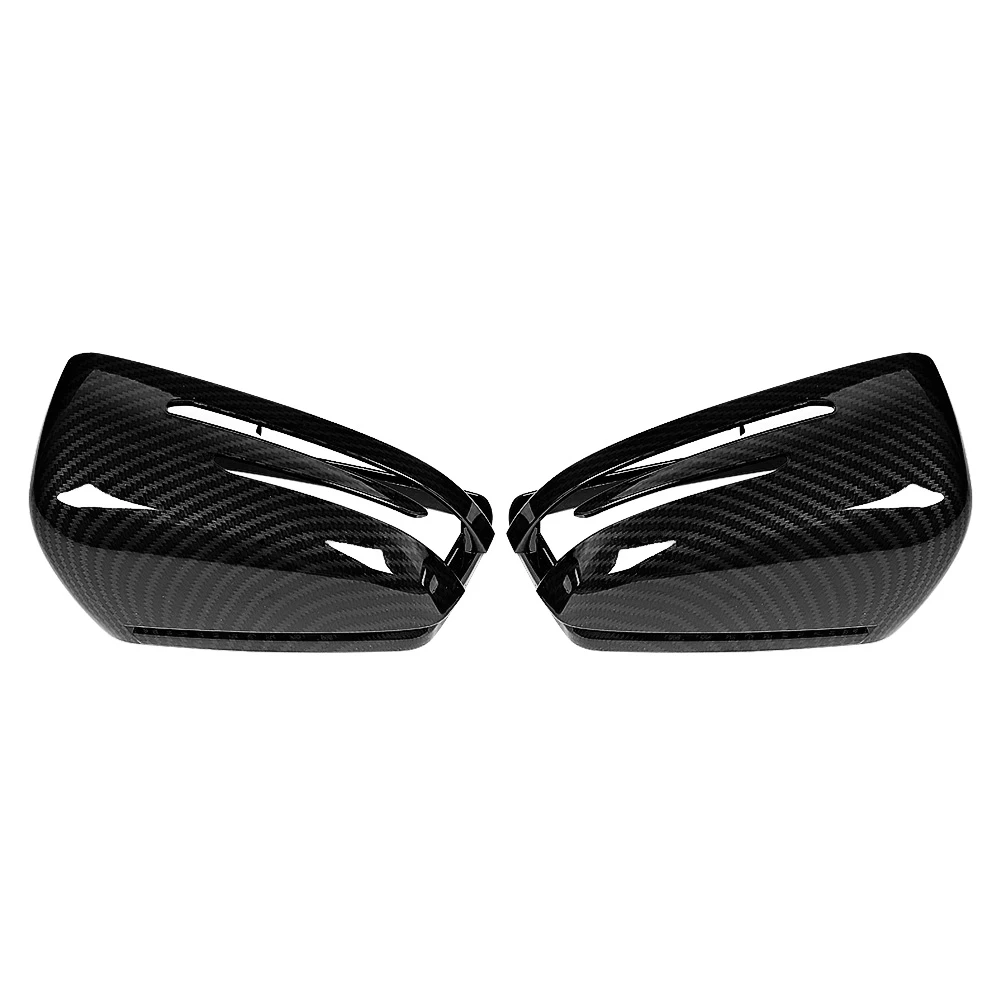 2pcs Carbon Fiber Texture Rear View Mirror Cover Cap for Mercedes-Benz W176 W246 W204 W212 W221 CLS C218 GLA X156 CLA C117