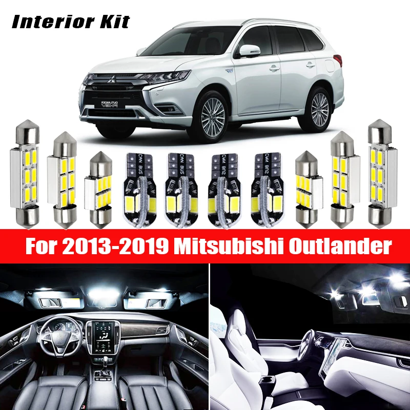 11 шт. светодиодные лампы для салона автомобиля Mitsubishi Outlander 2013 2019|Сигнальная лампа|