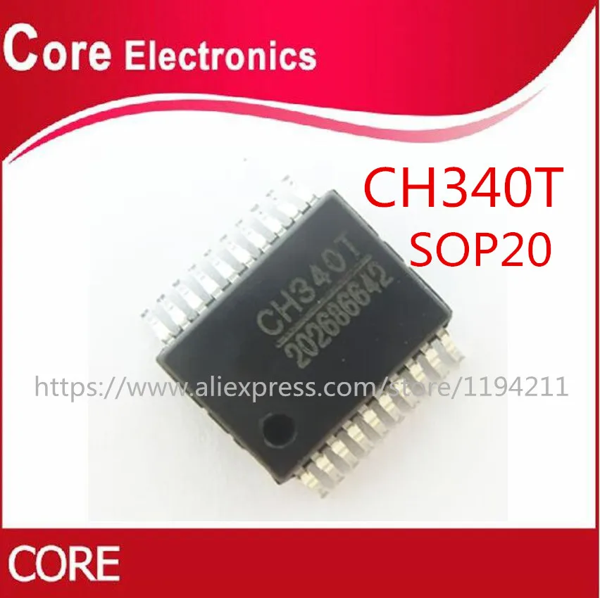 100 шт./лот CH340T CH340 SSOP20|Интегральные схемы| |