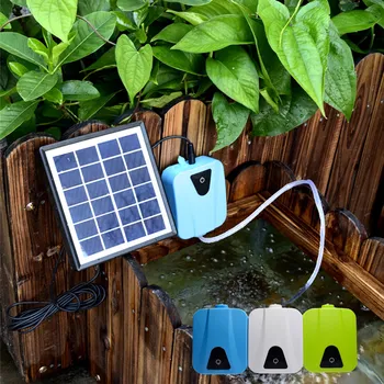

Aquarium Airpump Solar Powered Air Oxygen Pump Oxygenator for Pool Fish Tank Pond Power Outage Emergency Aquatic Transport