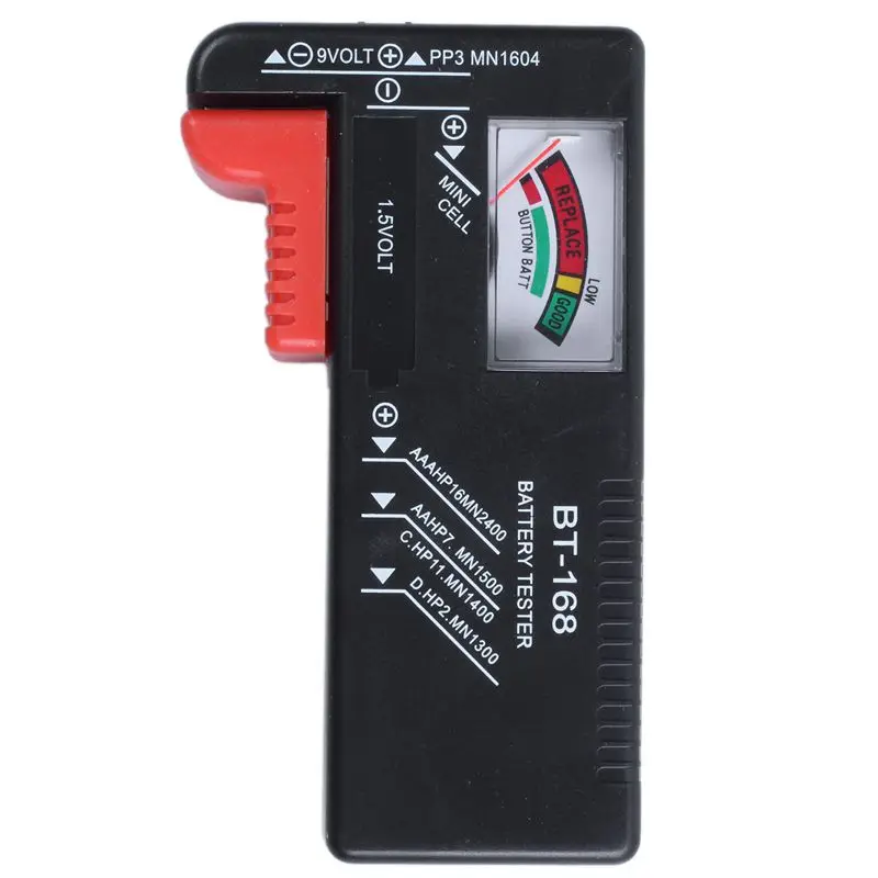 BT168 универсальный тестер для проверки батареи для AA AAA C D 9V 1,5 V кнопочных батарей