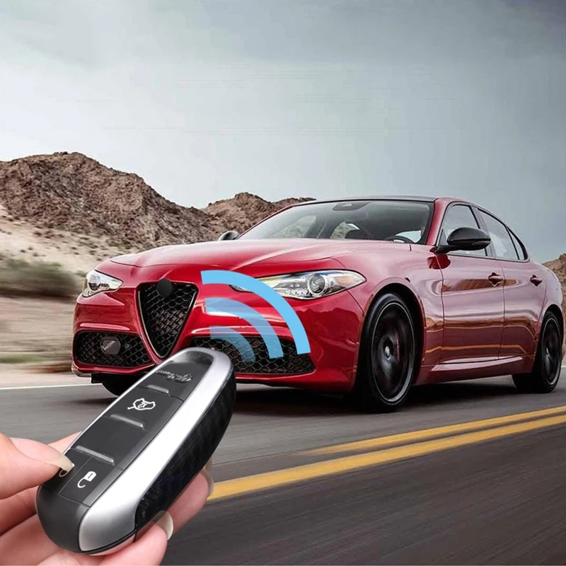 Чехол для ключа из АБС-пластика в стиле углеродного волокна отделка Alfa Romeo Giulia
