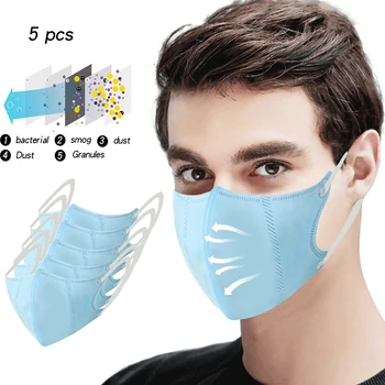 

5Pcs/Set Child Adult Mask Kids Anti PM2.5 Dustproof Smoke Pollution Mask With Earloop Sponge Mask Washable Mask